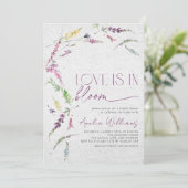 Liefde is in bloei Rustieke Wildflower Waterverf Kaart (Staand voorkant)