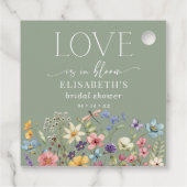 Liefde is in bloei salie groen Vrijgezellenfeest Bedankjes Labels (Achterkant)