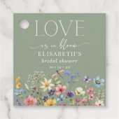 Liefde is in bloei salie groen Vrijgezellenfeest Bedankjes Labels (Voorkant)