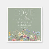 Liefde is in bloei salie groen Vrijgezellenfeest Servet (Voorkant)