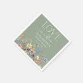 Liefde is in bloei salie groen Vrijgezellenfeest Servet (Hoek)