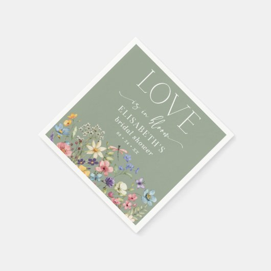 Liefde is in bloei salie groen Vrijgezellenfeest Servet (Hoek)