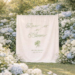 Liefde is in bloei Salie Hydrangea Bruiloftsborrel Wandkleed