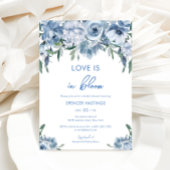 Liefde is in bloei stoffig blauw bloemig Vrijgezel Kaart