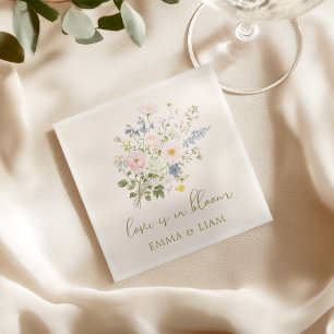 Liefde is in bloei Tuinbruiloft Bruidsdiner Servet