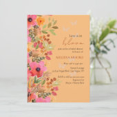 Liefde is in bloei Vrijgezellenfeest roze perzik b Kaart (Staand voorkant)