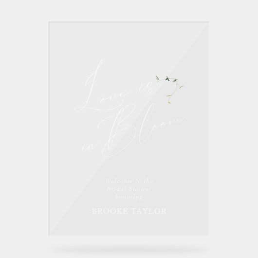 Liefde is in bloei Vrijgezellenfeest Welkom Acryl Bord (Voorkant)