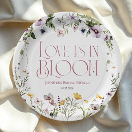 Liefde is in bloei | Watercolor bloem bruidsdouche Papieren Bordje