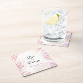 Liefde is in bloei Waterverf Bloem Bruiloft Kartonnen Onderzetters (Insitu)