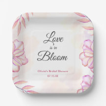 Liefde is in bloei waterverf bloem bruiloft 