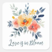 Liefde is in bloei Waterverf Bloemen Bruidsdiner