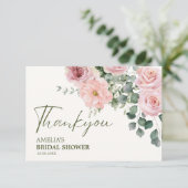 Liefde is in bloei waterverf Bloemen Vrijgezellenf Bedankkaart (Staand voorkant)