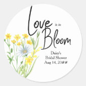 Liefde is in bloei Weide met wilde bloemen Bruids  Ronde Sticker (Voorkant)