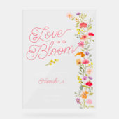 Liefde is in bloei wilde bloemen bloem bruid verwe acryl bord (Voorkant)