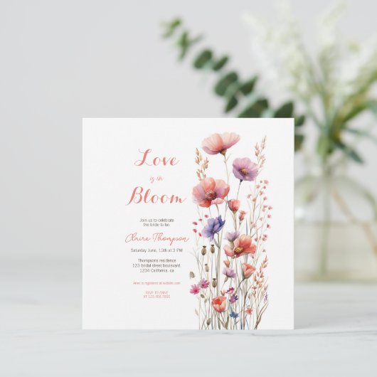 Liefde is in bloei wilde bloemen bloemenbloem vrij (Staand voorkant)