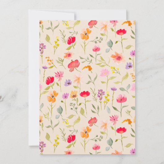 Liefde is in bloei wilde bloemen bloemenbloem vrij kaart (Achterkant)