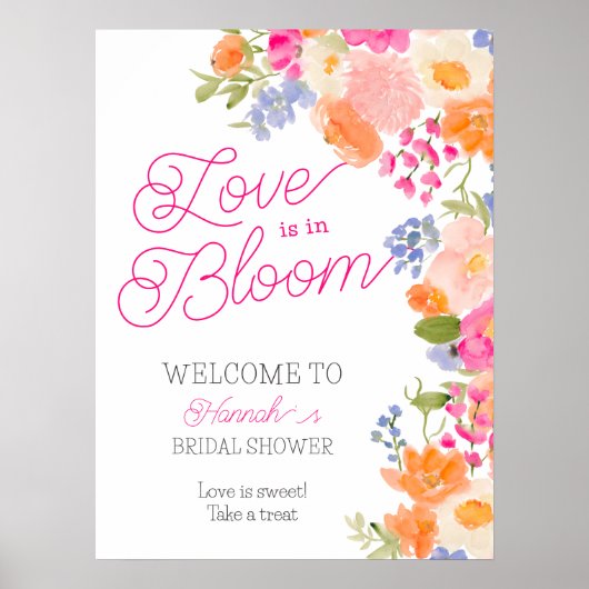 Liefde is in bloei wilde bloemen bloemenbruids wel poster (Voorkant)