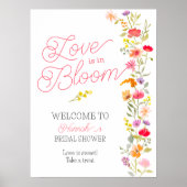 Liefde is in bloei wilde bloemen bloemenbruids wel poster (Voorkant)