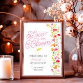 Liefde is in bloei wilde bloemen bloemenbruids wel poster