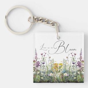 Liefde is in bloei Wilde Bloemen Bruids Bruiloft Sleutelhanger