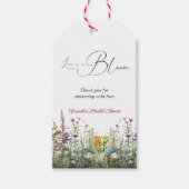 Liefde is in bloei Wilde Bloemen Bruidsboeket Cadeaulabel (Voorkant)