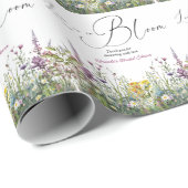 Liefde is in bloei Wilde bloemen Bruidsfeest Cadeaupapier (Rol Hoek)