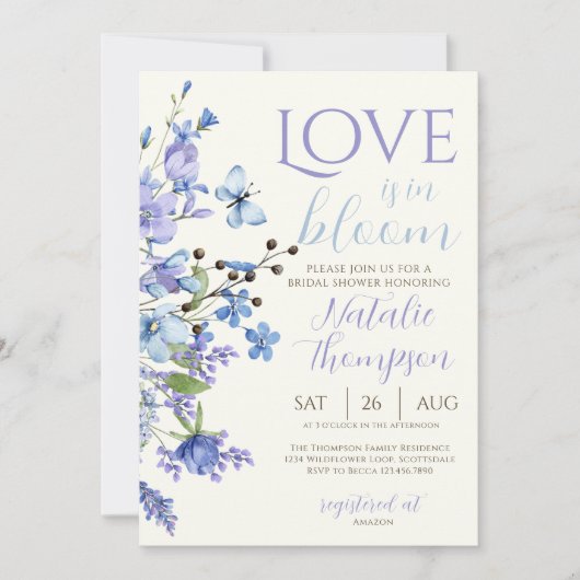 Liefde is in bloei Wilde bloemen Bruiloftssalon Kaart (Voorkant)