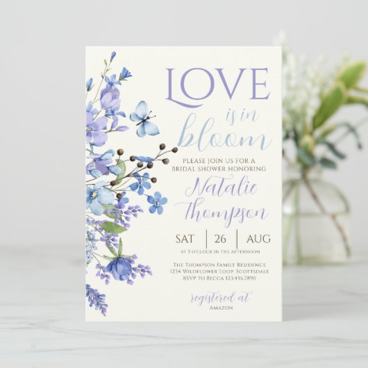 Liefde is in bloei Wilde bloemen Bruiloftssalon Kaart (Staand voorkant)