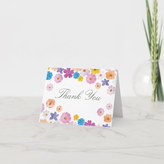 Liefde is in bloei Wilde Bloementuin Bruids Bruilo Bedankkaart (Voorkant)