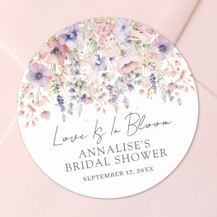 Liefde is in bloei Wilde Bruidsmeisjes Bruiloftsfe Ronde Sticker