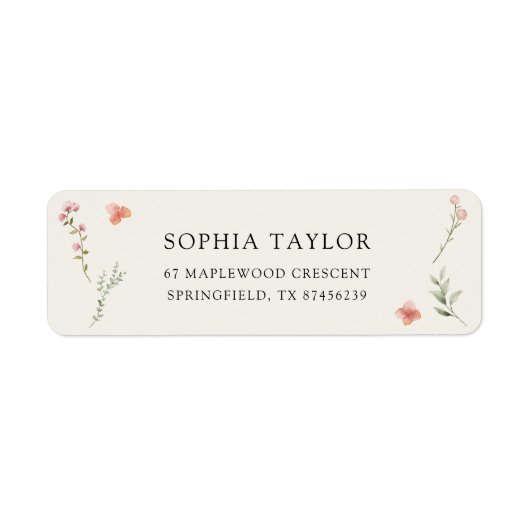 Liefde is in bloei Wilde budget bruidsboeket Etiket (Voorkant)