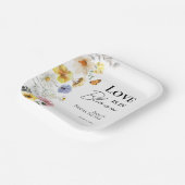 Liefde is in bloei | Wildflower Boho Bruidsdouche Papieren Bordje (Gebogen)
