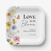 Liefde is in bloei | Wildflower Boho Bruidsmeisje  Papieren Bordje (Voorkant)