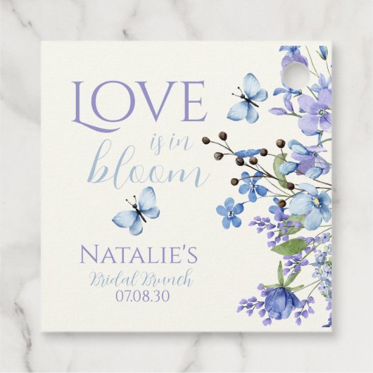 Liefde is in bloei Wildflower Floral Vrijgezellenf Bedankjes Labels (Achterkant)