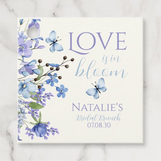 Liefde is in bloei Wildflower Floral Vrijgezellenf Bedankjes Labels (Voorkant)