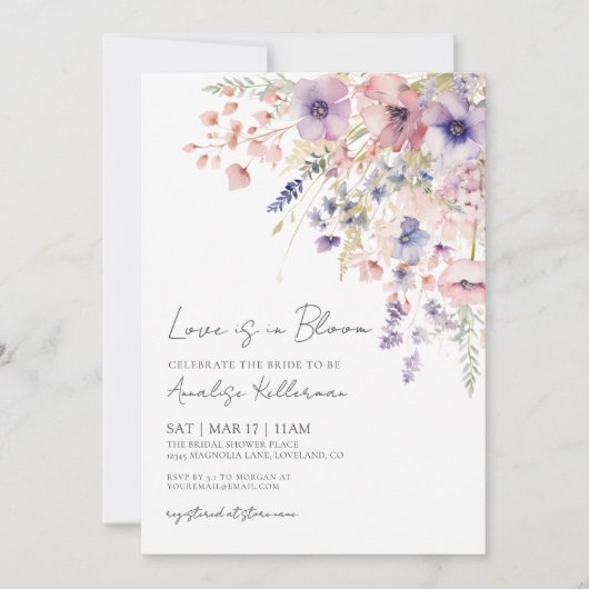 Liefde is in bloei Wildflower Floral Vrijgezellenf Kaart (Voorkant)