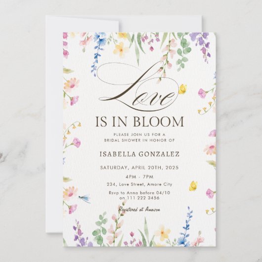 Liefde is in bloei Wildflower Floral Vrijgezellenf Kaart (Voorkant)