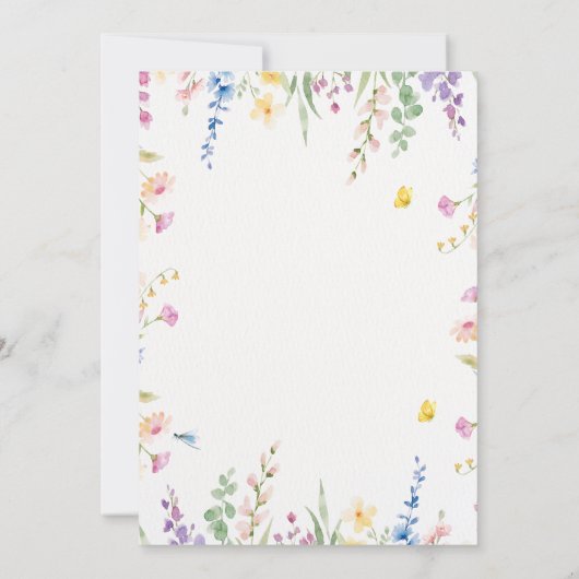 Liefde is in bloei Wildflower Floral Vrijgezellenf Kaart (Achterkant)