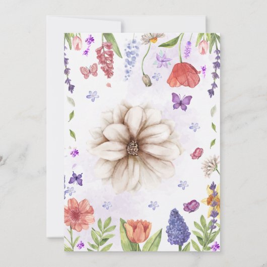 Liefde is in bloei Wildflower Spring vrijgezellenf Kaart (Achterkant)