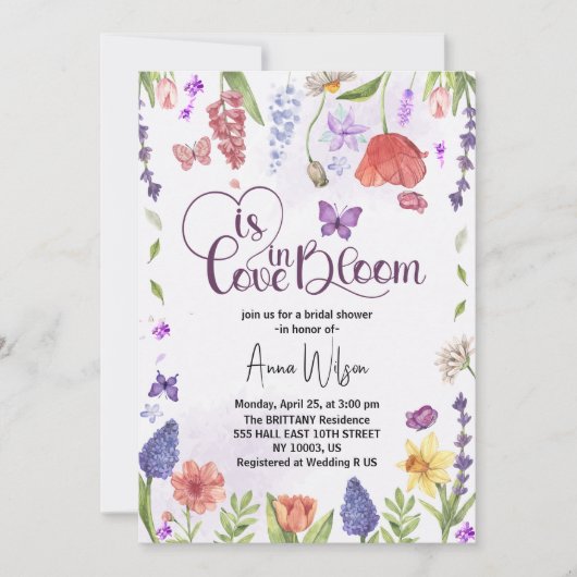 Liefde is in bloei Wildflower Spring vrijgezellenf Kaart (Voorkant)