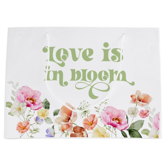 Liefde is in bloei wildflower vrijgezellenfeest groot cadeauzakje (Voorkant)