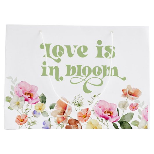 Liefde is in bloei wildflower vrijgezellenfeest groot cadeauzakje (Achterkant)