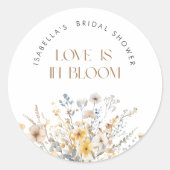 Liefde is in bloei Wildflower Vrijgezellenfeest Ronde Sticker (Voorkant)