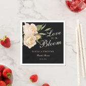 Liefde is in bloei Witte Rozen Zwarte Bruids Showe Servet (Insitu)