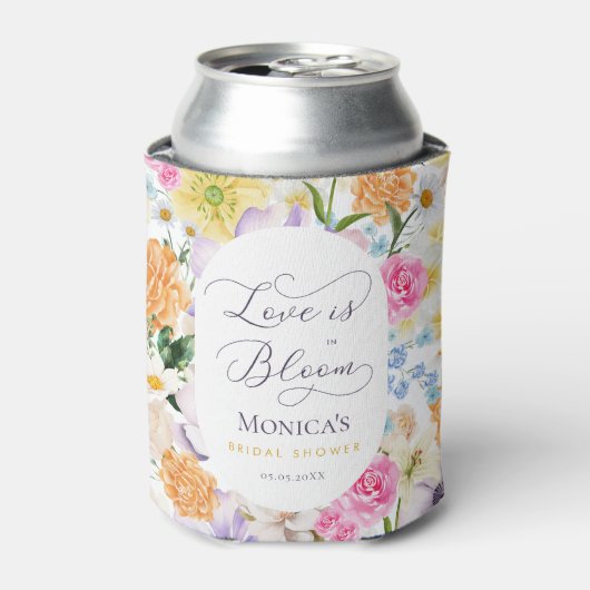 Liefde is in bloei zomertuin bruiloft favor blikjeskoeler (Blikje Voorkant)