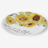 Liefde is in bloei Zonnebloem Bruidsmeisjesfeest Papieren Bordje (Gekanteld)