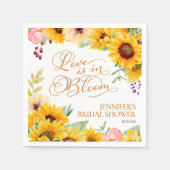 Liefde is in bloei | Zonnebloem Vrijgezellenfeest Servet (Voorkant)