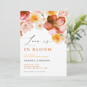 Liefde is in Bloom Autumn Bloemen Herfst Vrijgezel Kaart (Staand voorkant)