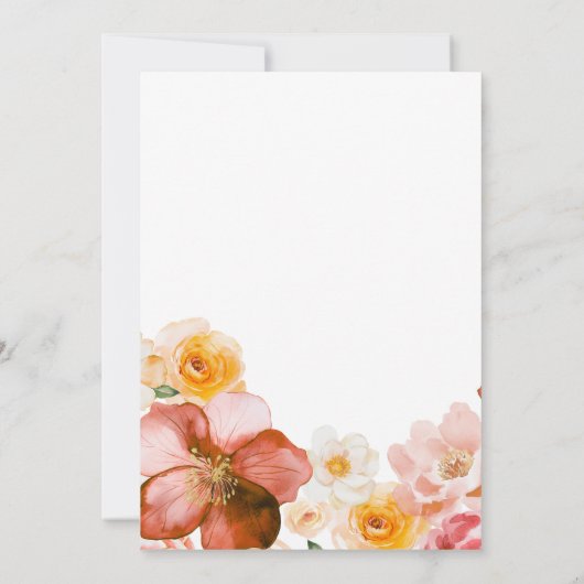 Liefde is in Bloom Autumn Bloemen Herfst Vrijgezel Kaart (Achterkant)