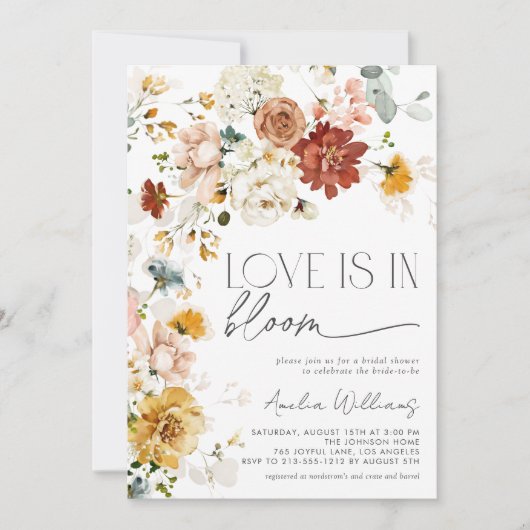 Liefde is in Bloom Autumn Garden Bloemen Kaart (Voorkant)